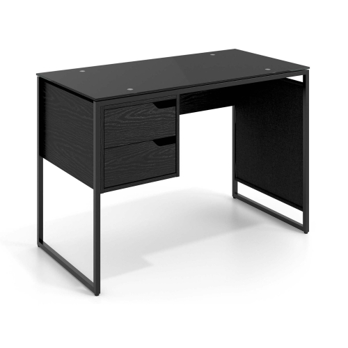 Pulse Computer Desk with Drawer Unit, Tempered Glass