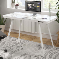 Clarity design desk, with wireless charger and steel legs