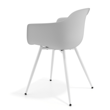 visitor chair white gray 4 legs plastic fixed armrests 5