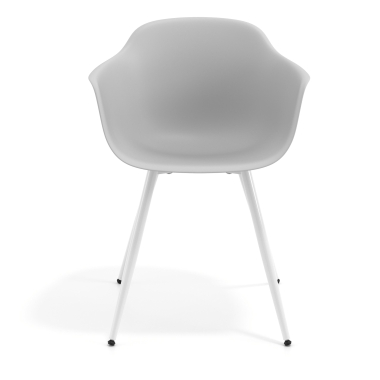 visitor chair white gray 4 legs plastic fixed armrests 6
