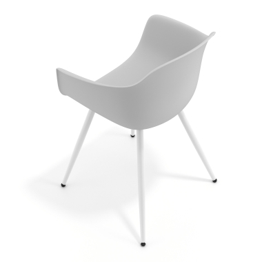 visitor chair white gray 4 legs plastic fixed armrests 7