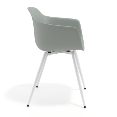visitor chair white anthracite 4 legs plastic fixed armrests 3
