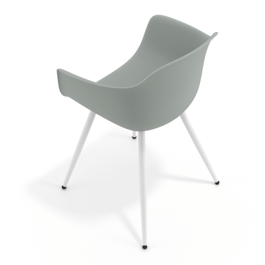 visitor chair white anthracite 4 legs plastic fixed armrests 7