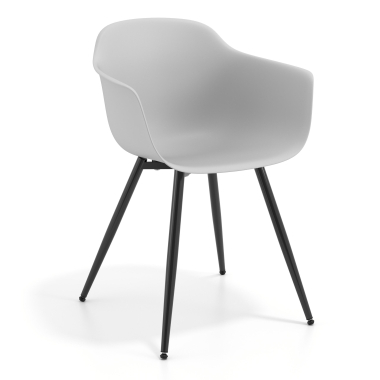 visitor chair gray 4 legs plastic fixed armrests 1