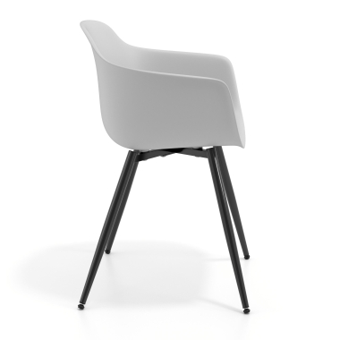 visitor chair gray 4 legs plastic fixed armrests 3