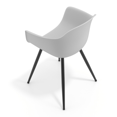 visitor chair gray 4 legs plastic fixed armrests 7