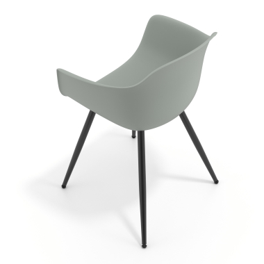 visitor chair anthracite 4 legs plastic fixed armrests 7