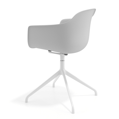 meeting room chair white gray pyramid base plastic fixed armrests 5