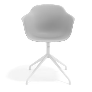 meeting room chair white gray pyramid base plastic fixed armrests 6