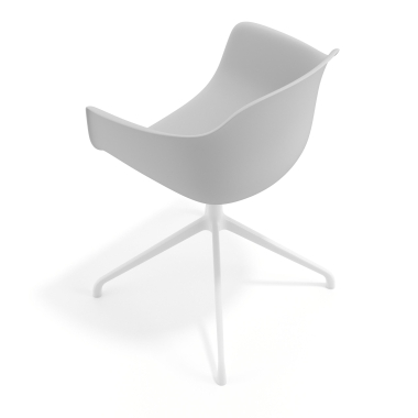meeting room chair white gray pyramid base plastic fixed armrests 7