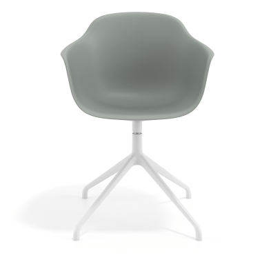 meeting room chair white anthracite pyramid base plastic fixed armrests 6