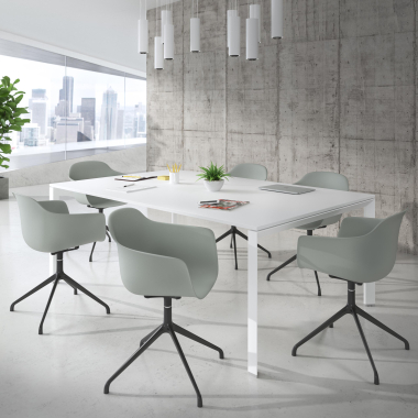 meeting room chair anthracite pyramid base plastic fixed armrests 2