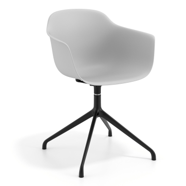 meeting room chair gray pyramid base plastic fixed armrests 1