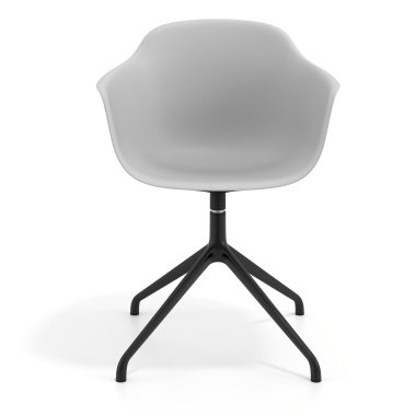 meeting room chair gray pyramid base plastic fixed armrests 6