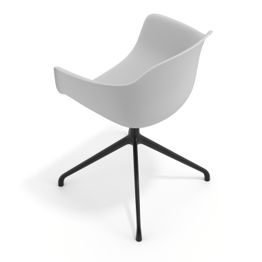 meeting room chair gray pyramid base plastic fixed armrests 7