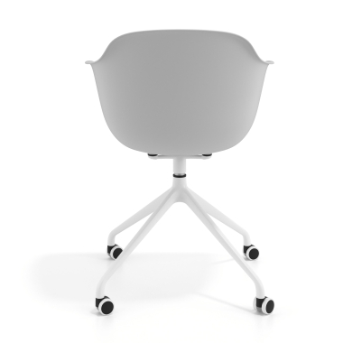 meeting room chair white gray with casters plastic fixed armrests 4