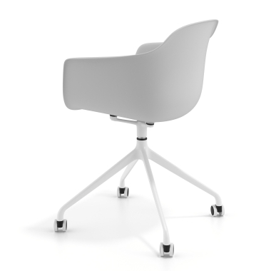 meeting room chair white gray with casters plastic fixed armrests 5