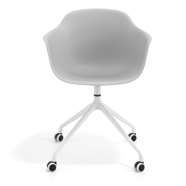 meeting room chair white gray with casters plastic fixed armrests 6