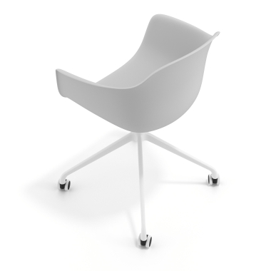 meeting room chair white gray with casters plastic fixed armrests 7