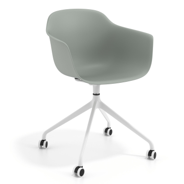 meeting room chair white anthracite with casters plastic fixed armrests 1