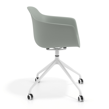 meeting room chair white anthracite with casters plastic fixed armrests 3