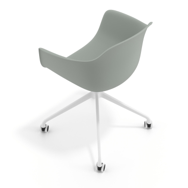 meeting room chair white anthracite with casters plastic fixed armrests 7