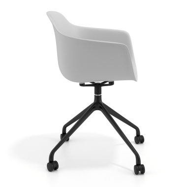 meeting room chair gray with casters plastic fixed armrests 3