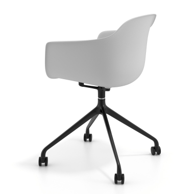 meeting room chair gray with casters plastic fixed armrests 5