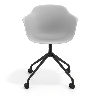 meeting room chair gray with casters plastic fixed armrests 6