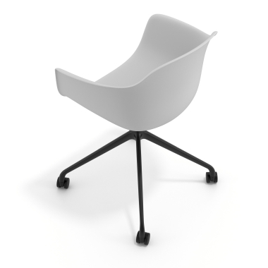 meeting room chair gray with casters plastic fixed armrests 7