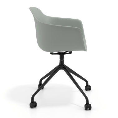 meeting room chair anthracite with casters plastic fixed armrests 3