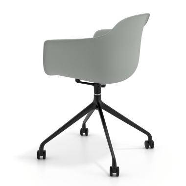 meeting room chair anthracite with casters plastic fixed armrests 5