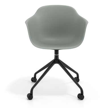 meeting room chair anthracite with casters plastic fixed armrests 6
