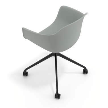 meeting room chair anthracite with casters plastic fixed armrests 7