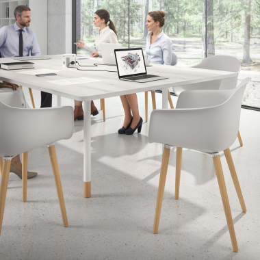 scandinavian chair gray wooden swivel plastic fixed armrests 2