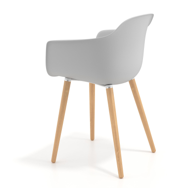 scandinavian chair gray wooden swivel plastic fixed armrests 5