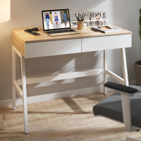 Opal desk with drawers, melamine natural finish