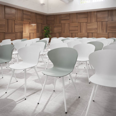 visitor chair white anthracite 4 legs plastic fixed armrests 2