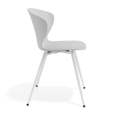 visitor chair white gray 4 legs plastic fixed armrests 3