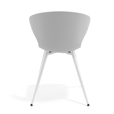 visitor chair white gray 4 legs plastic fixed armrests 4