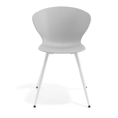 visitor chair white gray 4 legs plastic fixed armrests 6