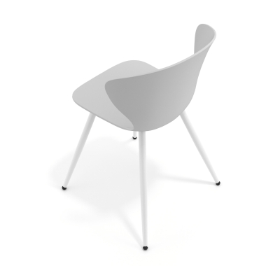 visitor chair white gray 4 legs plastic fixed armrests 7
