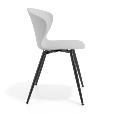 visitor chair gray 4 legs plastic fixed armrests 3