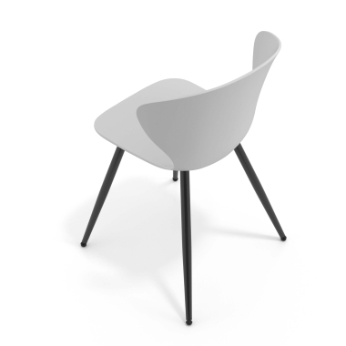 visitor chair gray 4 legs plastic fixed armrests 7