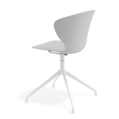 meeting room chair white gray pyramid base plastic fixed armrests 5