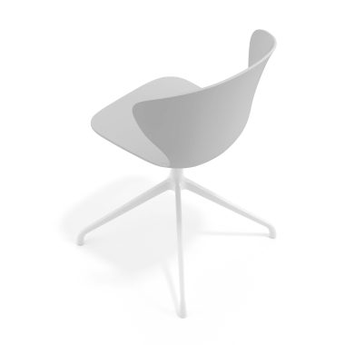 meeting room chair white gray pyramid base plastic fixed armrests 7