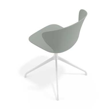meeting room chair white anthracite pyramid base plastic fixed armrests 7