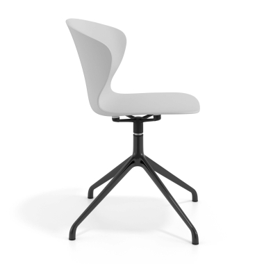 meeting room chair black gray pyramid base plastic fixed armrests 3