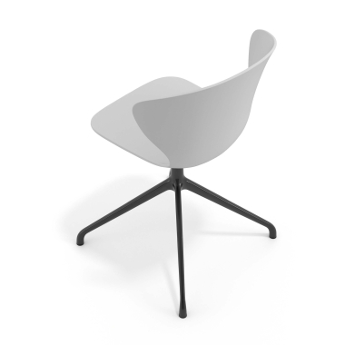 meeting room chair black gray pyramid base plastic fixed armrests 7