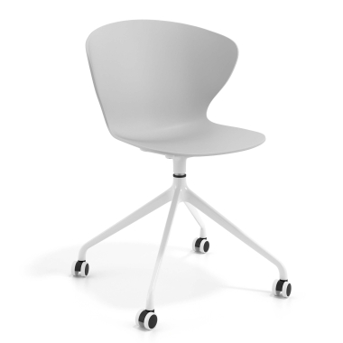 meeting room chair white gray with casters plastic fixed armrests 1